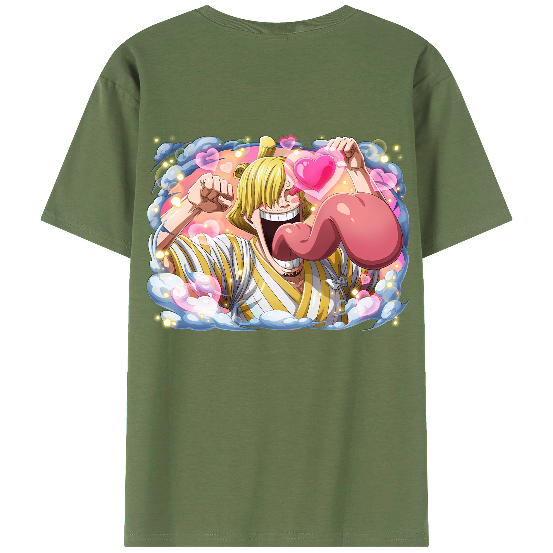 （画像用） ワンピース サンジ ONE PIECE Sanji 綿100％ メンズ半袖Tシャツ（バックプリント） 通気性